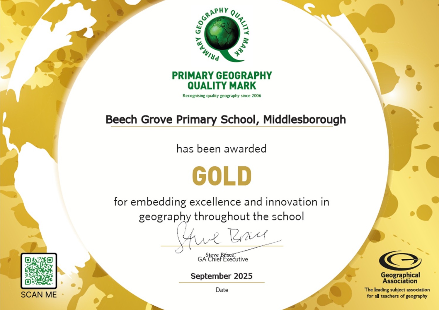 Geography Curriculum Gold Award